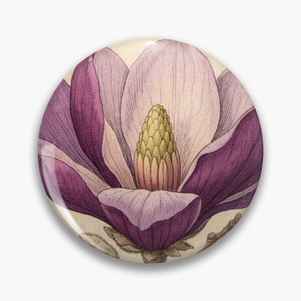 Item preview, Vintage Pink Magnolia Botanical Print - Antique Magnolia Flower Illustration designed and sold by Darlin8888.