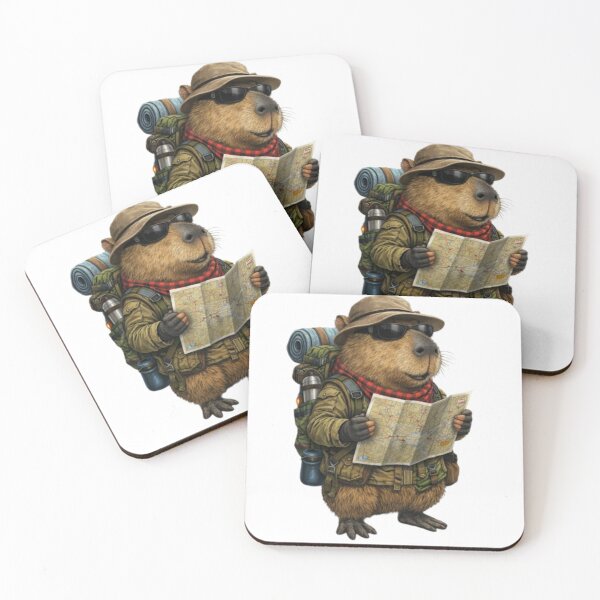 Item preview, Explorer Capybara with Map – Funny Adventure Camping Capybara designed and sold by HubCreates.