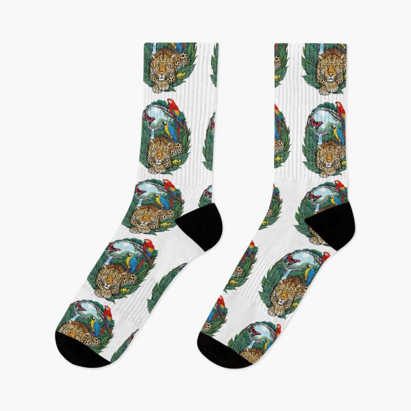 Item preview, Tropical Jaguar with Macaw Parrot and Waterfall Jungle Scene designed and sold by TeeARTHY.