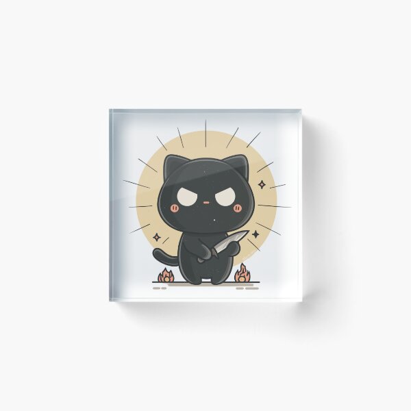 Item preview, Murderous Cat With Knife Suspicious Black Cat designed and sold by Region.