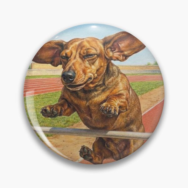 Item preview, Setting The Bar - Funny Dachshund High Jump Champion designed and sold by JaylArtStore.