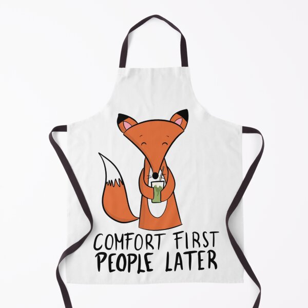 Item preview, Comfort First, People Later Funny Introvert Fox Drinking Matcha designed and sold by DesignFreakArt.