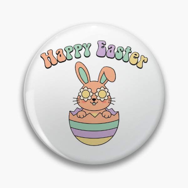 Item preview, Retro Groovy Happy Easter Bunny with Flower Glasses designed and sold by KERK Art and Design.