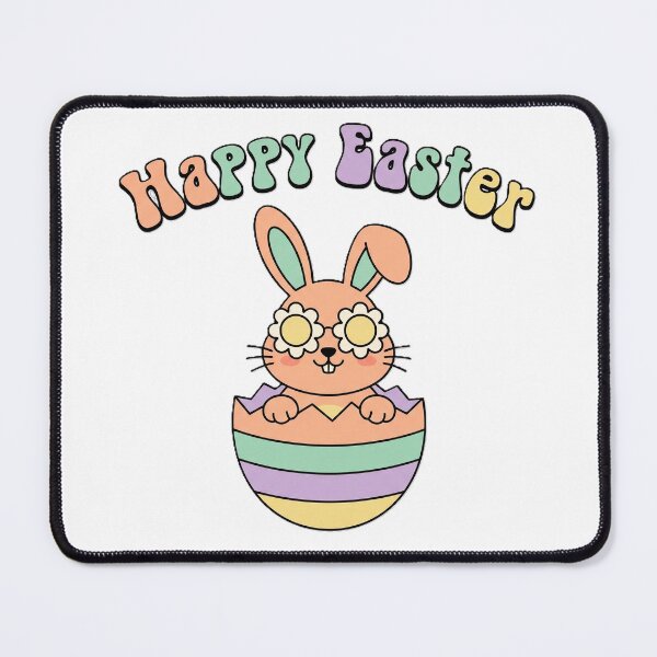 Item preview, Retro Groovy Happy Easter Bunny with Flower Glasses designed and sold by KERK Art and Design.