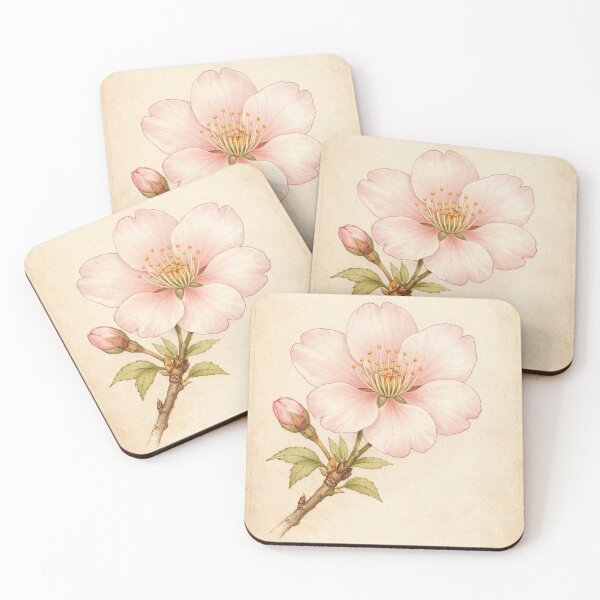 Item preview, Vintage Cherry Blossom Botanical Print - Prunus Serrulata Sakura Illustration designed and sold by Darlin8888.
