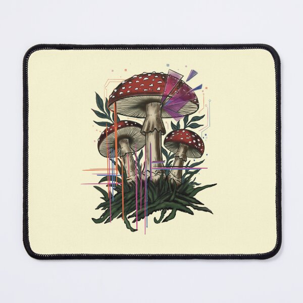 Item preview, Vintage Botanical Mushrooms with Digital Glitch Effects designed and sold by Senorona.