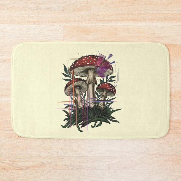 Item preview, Vintage Botanical Mushrooms with Digital Glitch Effects designed and sold by Senorona.