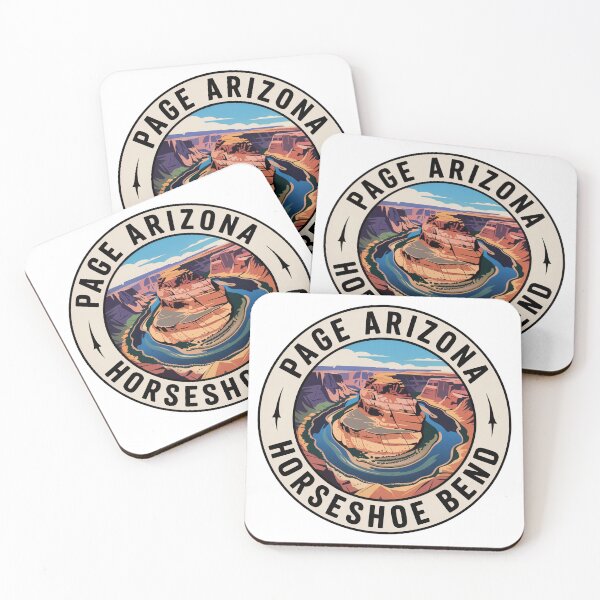 Item preview, Horseshoe Bend Page Arizona Vintage Travel Badge Sticker - Colorado River Canyon Retro Desert Design designed and sold by pod24.