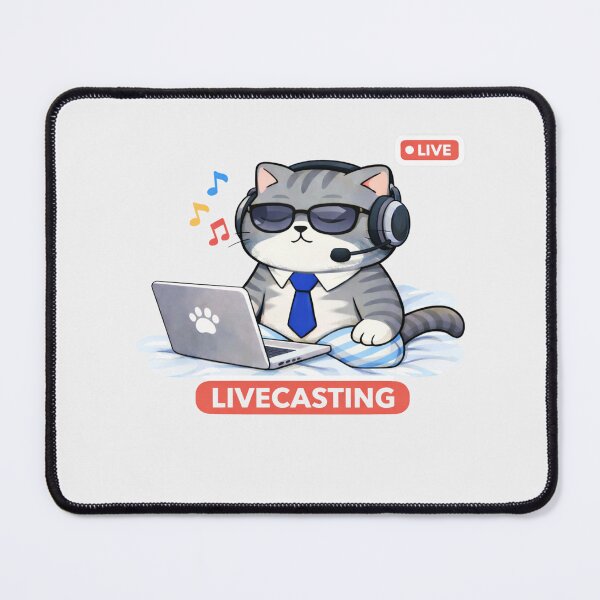 Item preview, Livecasting Funny Cat Content Creator Work From Home Humor designed and sold by Mindworx21.