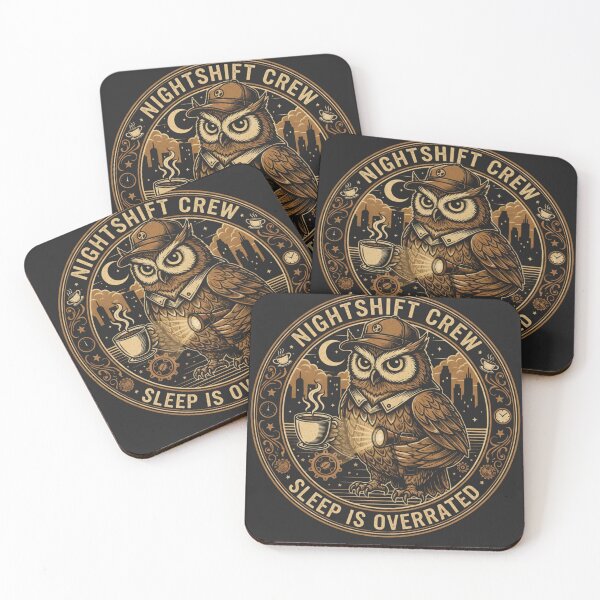 Item preview, Nightshift Crew Owl - Sleep Is Overrated Funny Quote  designed and sold by vincentfz1.