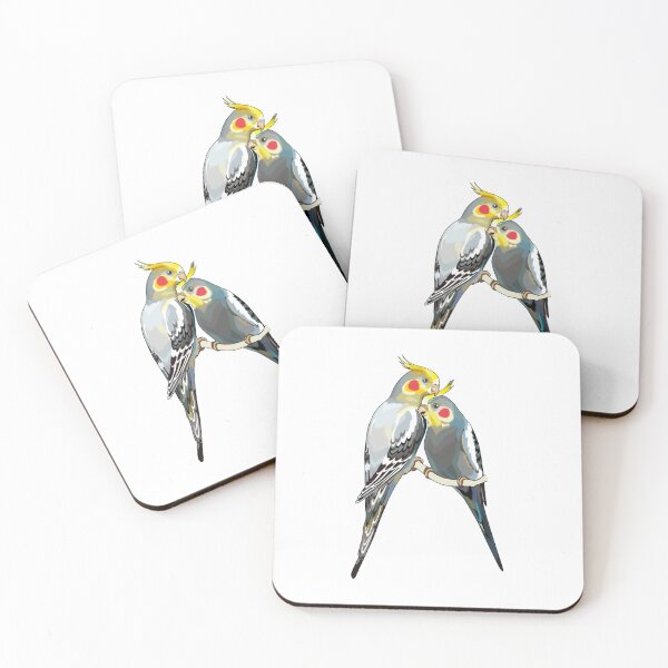 Item preview, Cute Cockatiel Pair — Sweet Parrot Bird Illustration for Bird Lovers designed and sold by Colorful-Garden.