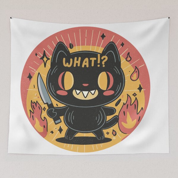 Item preview, Murderous Black Cat With Knife Spooky What designed and sold by Region.