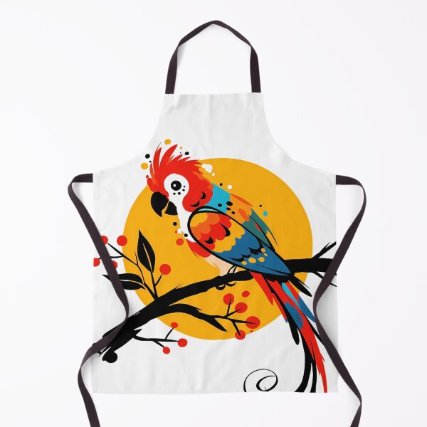 Item preview, Colorful Macaw Parrot Sunset Folk Art - Vibrant Tropical Bird Print designed and sold by DesignArtist.ia.