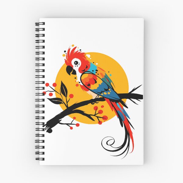 Item preview, Colorful Macaw Parrot Sunset Folk Art - Vibrant Tropical Bird Print designed and sold by DesignArtist.ia.