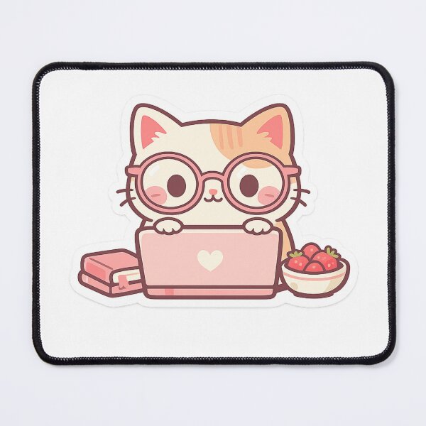 Item preview, Study Buddy Cat with Glasses – Lofi Study Style designed and sold by digital.stickerperso.com.