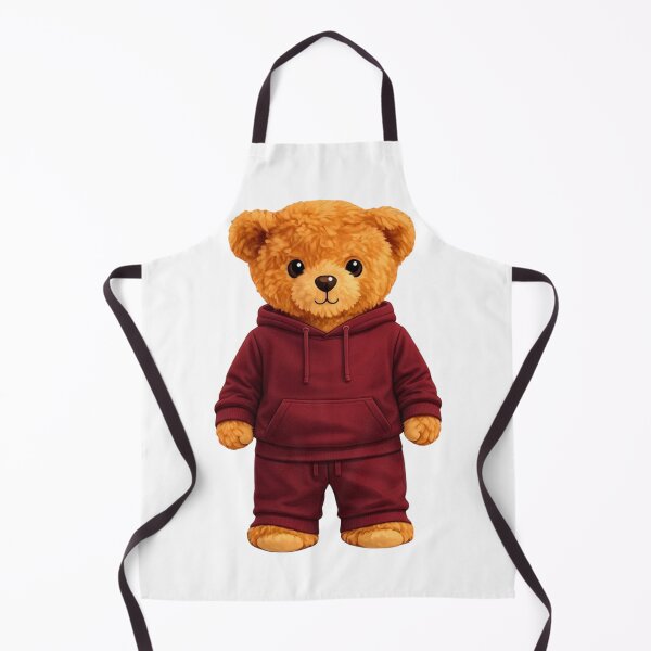 Item preview, Cute Teddy Bear in Burgundy Hoodie - Cozy Streetwear & Athleisure ? designed and sold by CuteBear87.