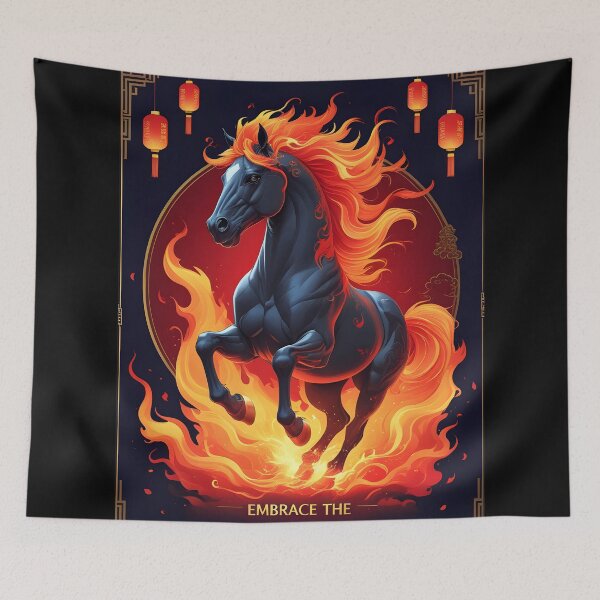 Item preview, Fiery Zodiac Horse - Embrace the Fire Energy Chinese Astrology designed and sold by nuwanari.