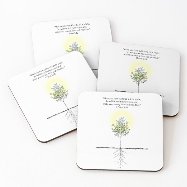 Item preview, 1 Peter 5:10 Bible Verse Print – Inspirational Christian Scripture Art – Strength and Restoration in Christ designed and sold by QuietBibleLines.