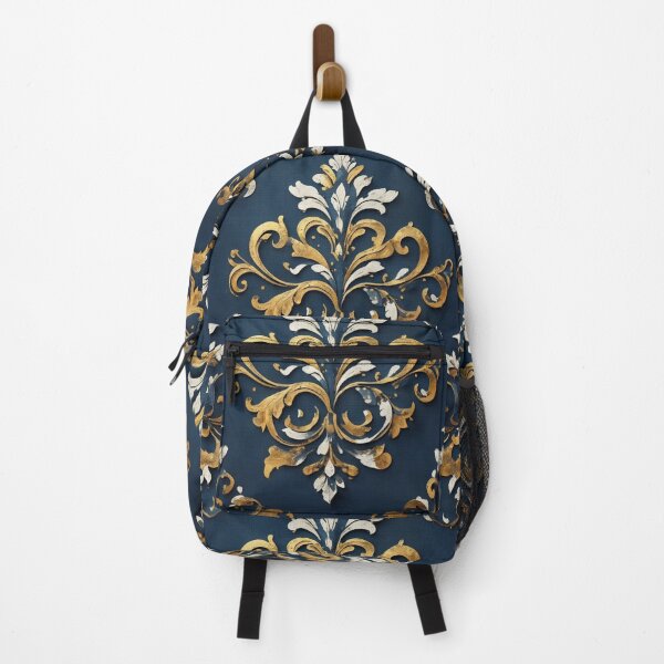 Item preview, Blue, Gold & White Tattered Damask designed and sold by DesignsByPrnces.