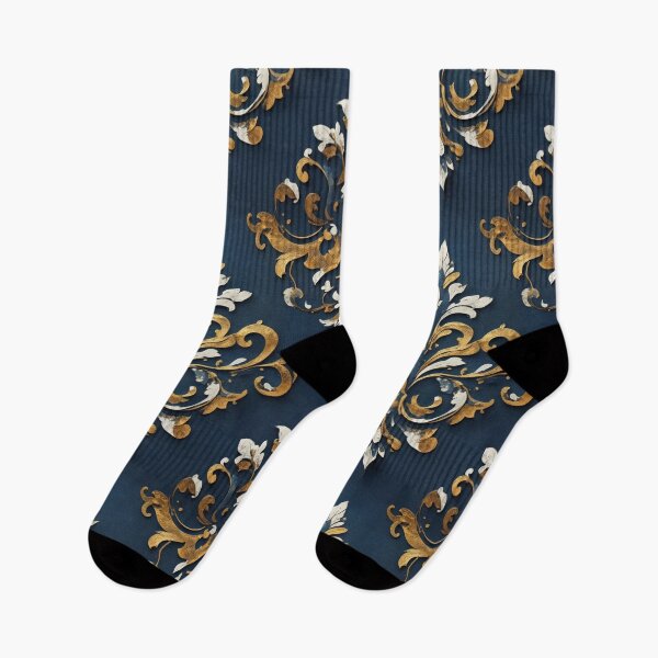 Item preview, Blue, Gold & White Tattered Damask designed and sold by DesignsByPrnces.
