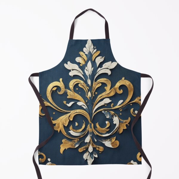 Item preview, Blue, Gold & White Tattered Damask designed and sold by DesignsByPrnces.