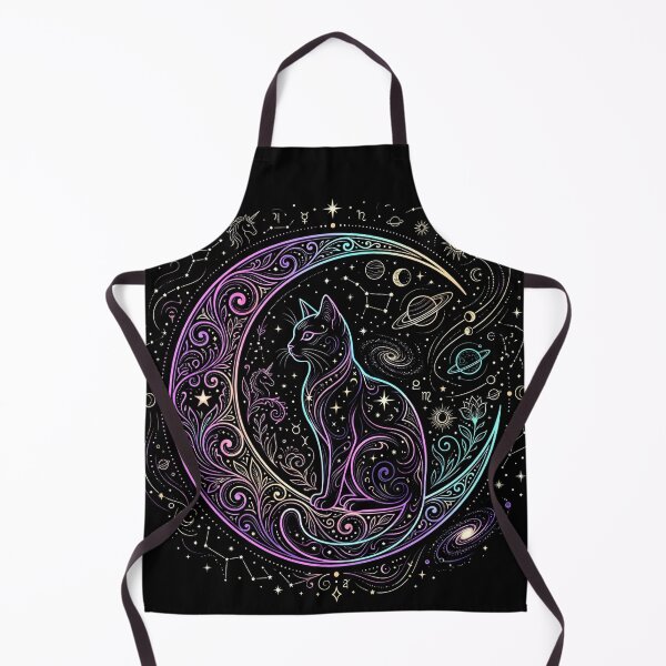 Item preview, Celestial Cosmic Cat and Mystical Moon designed and sold by ViviArtix.