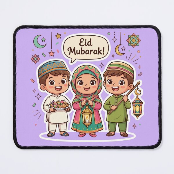 Item preview, Eid Mubarak - Cute Muslim Kids Celebration Cartoon designed and sold by WowDezign.
