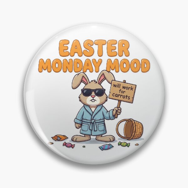Item preview, Easter Monday Mood - Funny Grumpy Bunny in Bathrobe designed and sold by KERK Art and Design.