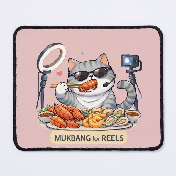 Item preview, Mukbang For Reels Funny Cat Food Content Creator Humor designed and sold by Mindworx21.