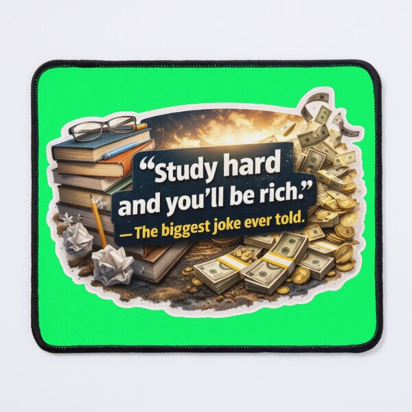 Item preview, Study Hard And You'll Be Rich Biggest Joke Sticker designed and sold by Scro-Ciob-Shop.