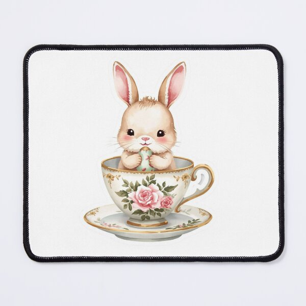 Item preview, Cute Bunny in Floral Teacup-Easter theme designed and sold by MaisonMaria.