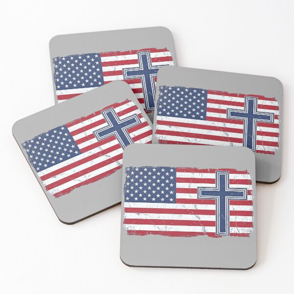 Item preview, American Flag with a Christian Cross designed and sold by Praytastic.