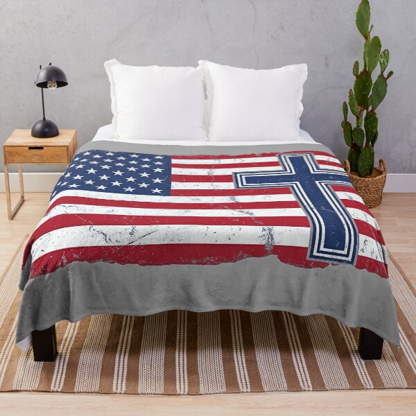 Item preview, American Flag with a Christian Cross designed and sold by Praytastic.