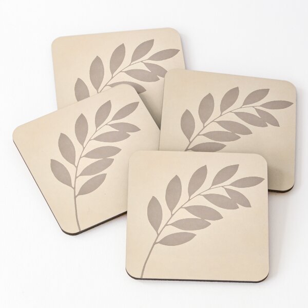 Item preview,  Neutral Leaning Botanical Wall Art – Taupe Minimal Japandi Decor Print designed and sold by sana designer.