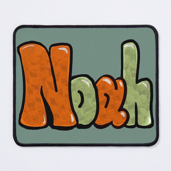 Item preview, Noah name vintage orange and sage green graffiti calligraphy Top 10 best personalized gifts for boys and men named Noah designed and sold by Artonmytee.