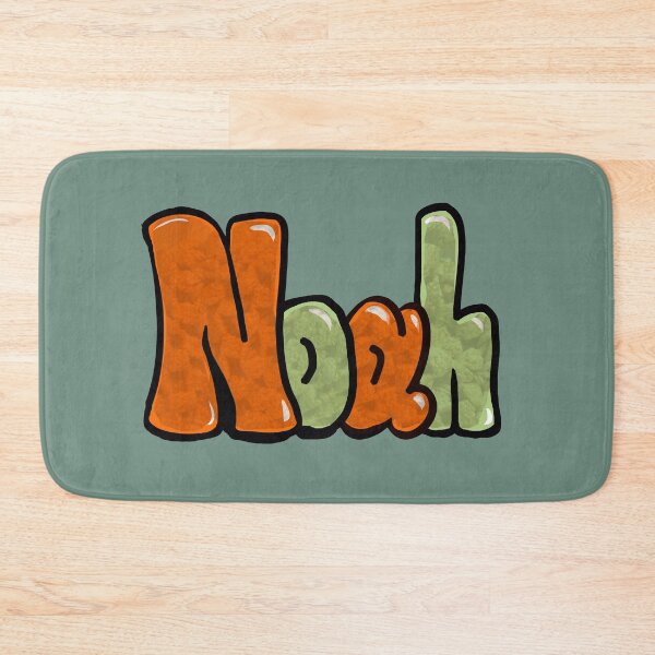 Item preview, Noah name vintage orange and sage green graffiti calligraphy Top 10 best personalized gifts for boys and men named Noah designed and sold by Artonmytee.