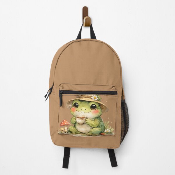 Item preview, Cozy Frog Tea Time – Cute Watercolor Frog Cottagecore Illustration designed and sold by StickyDelights.