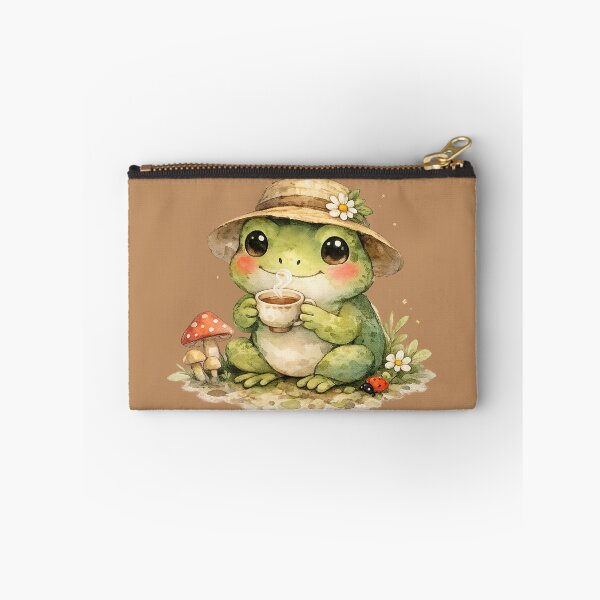 Item preview, Cozy Frog Tea Time – Cute Watercolor Frog Cottagecore Illustration designed and sold by StickyDelights.