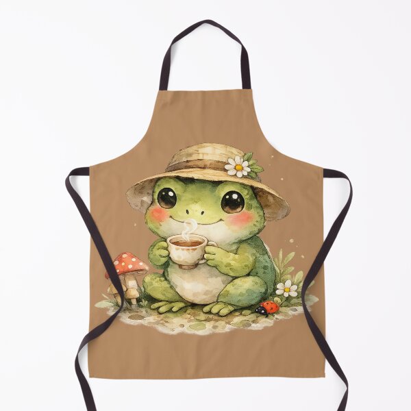 Item preview, Cozy Frog Tea Time – Cute Watercolor Frog Cottagecore Illustration designed and sold by StickyDelights.