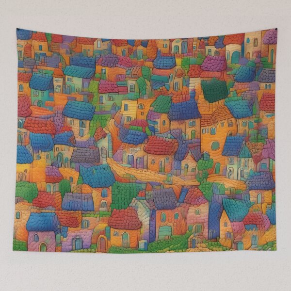 Item preview, The colorful village of a thousand roofs designed and sold by KristinM..