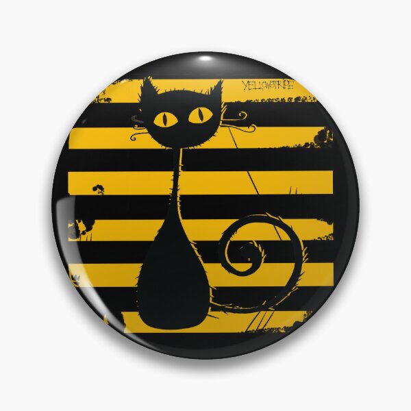 Item preview, yellowstripe blackcat designed and sold by delyo.