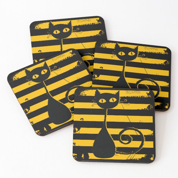 Item preview, yellowstripe blackcat designed and sold by delyo.