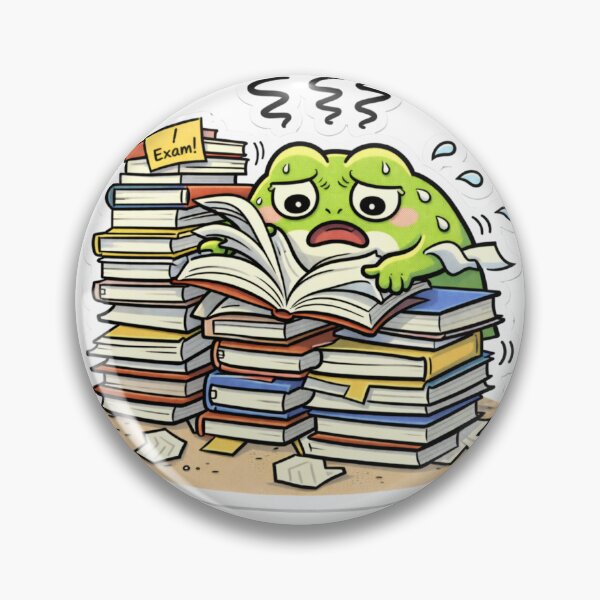 Item preview, Relatable Burnout Frog Sticker – Minimal Frog In Panic Over Exams designed and sold by DownloSpace.