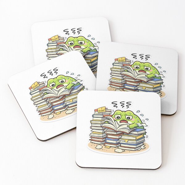 Item preview, Relatable Burnout Frog Sticker – Minimal Frog In Panic Over Exams designed and sold by DownloSpace.