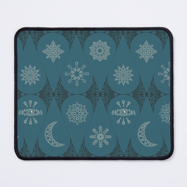 Item preview, Retro Nouveau Mystic Tiles - stained glass geometric pattern - Teal designed and sold by Elodie-Motifs.
