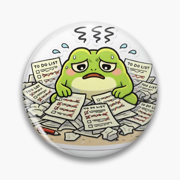 Item preview, Relatable Burnout Frog Sticker – Minimal Frog Overwhelmed By To-Do Lists designed and sold by DownloSpace.