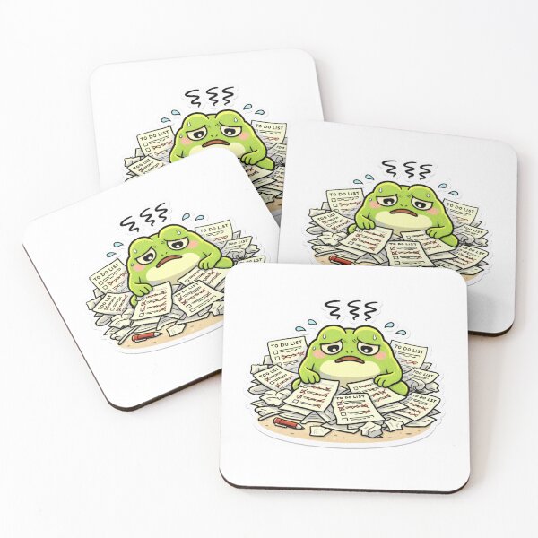 Item preview, Relatable Burnout Frog Sticker – Minimal Frog Overwhelmed By To-Do Lists designed and sold by DownloSpace.