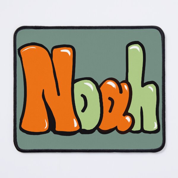 Item preview, Noah name in orange and sage green graffiti calligraphy Top 10 best personalized gifts for boys and men named Noah designed and sold by Artonmytee.