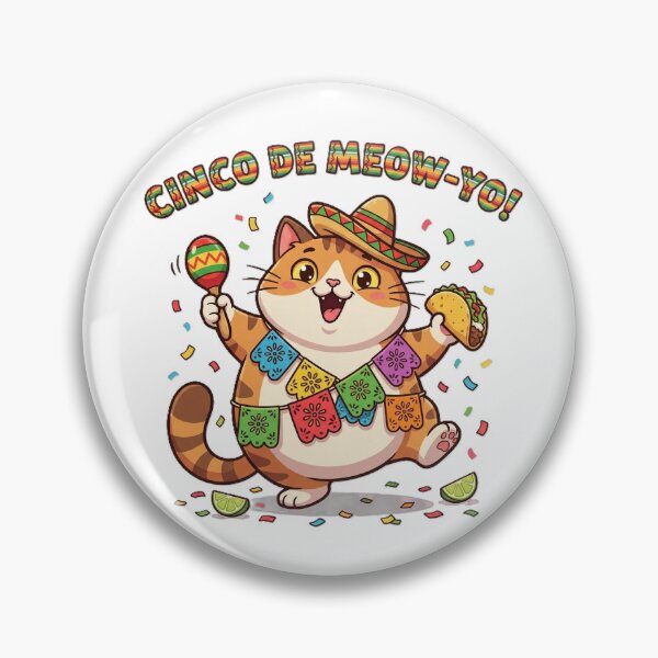 Item preview, Funny Cinco De Meow-Yo Cat Fiesta - Taco & Sombrero Pun designed and sold by KERK Art and Design.