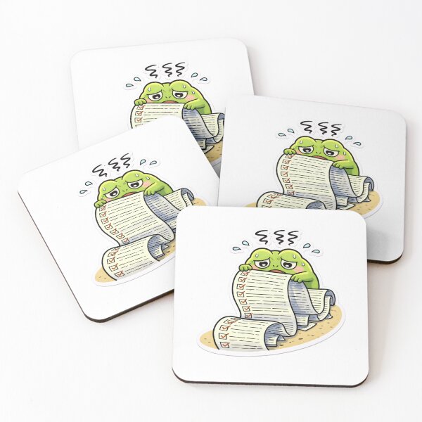 Item preview, Relatable Burnout Frog Sticker – Minimal Overwhelmed Frog With Endless Checklist designed and sold by DownloSpace.